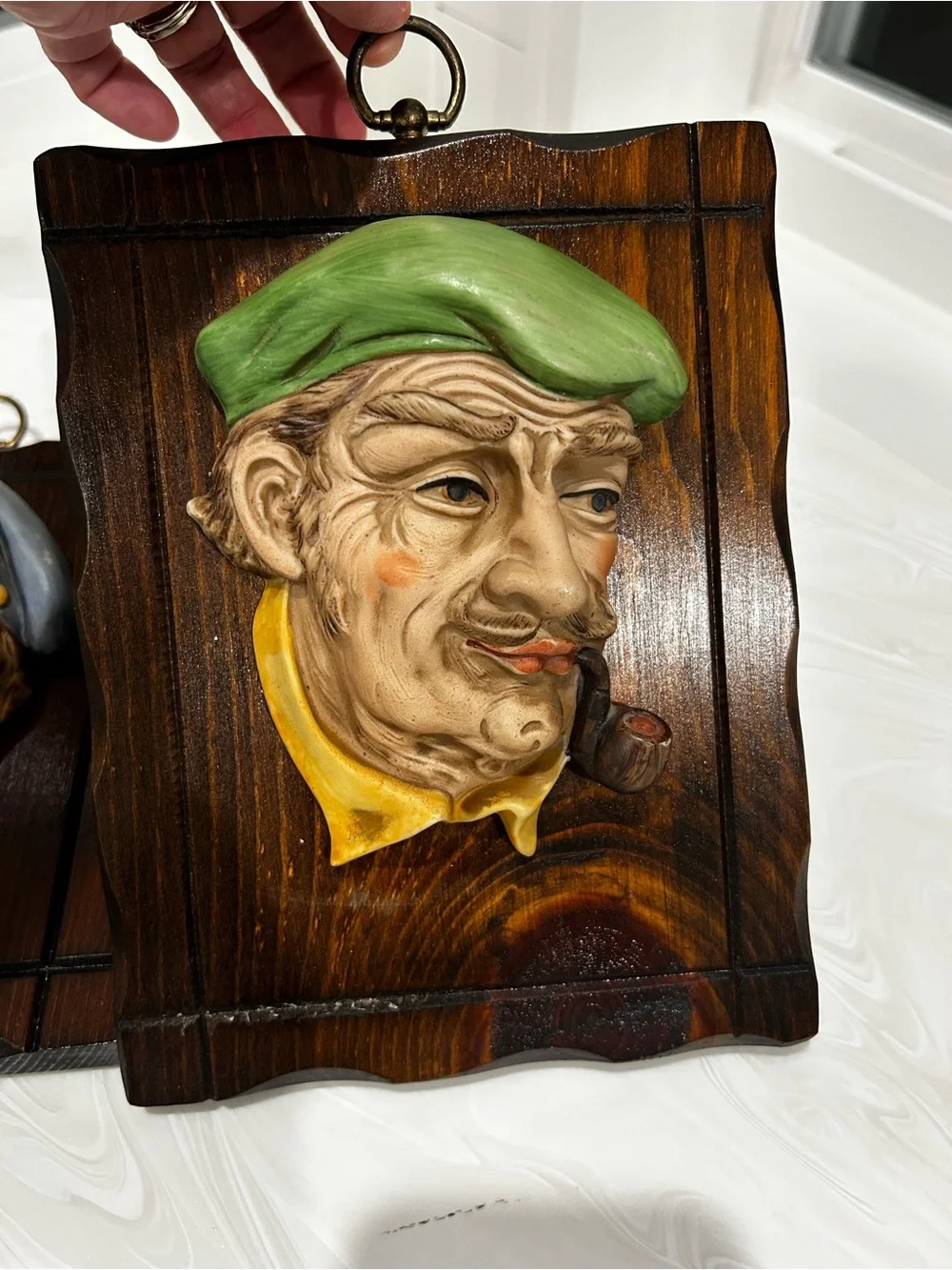 1960s Japan Lefton Kitsch Wall Plaque Sailor Roadman Oldman originals w:sticker